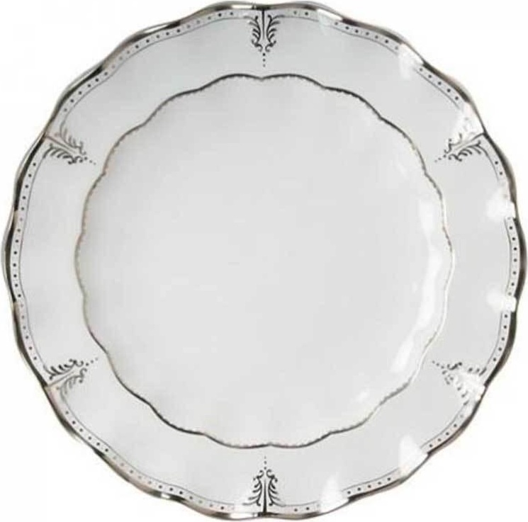 52781 Royal Crown Derby Тарелка обеденная 27см "Елизавета, платиновый кант" Фарфор костяной 