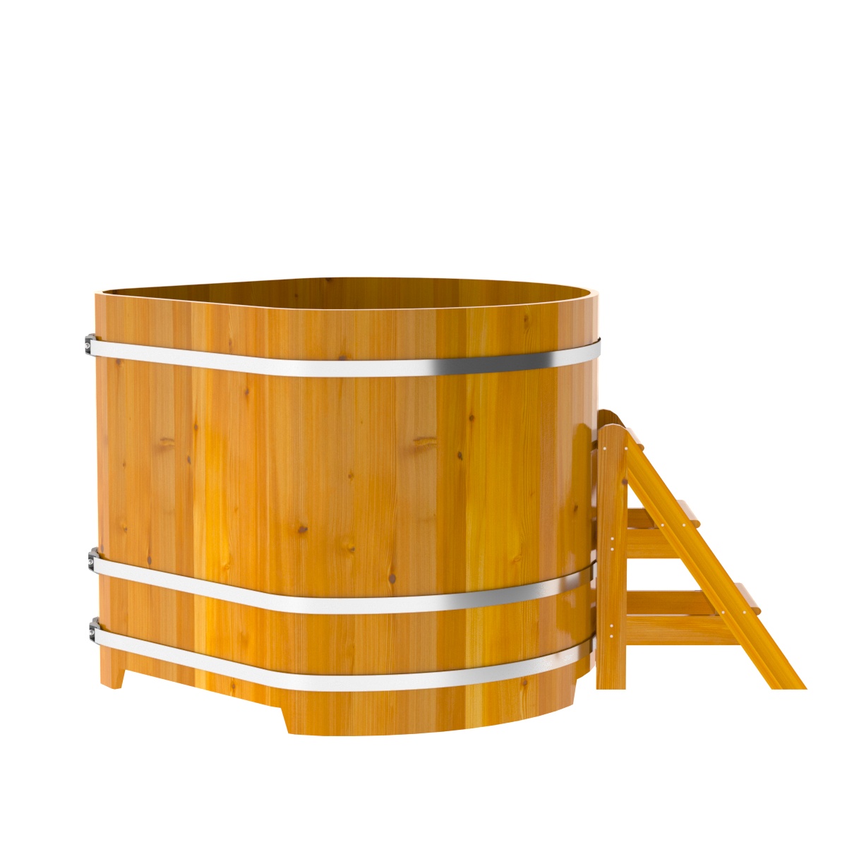 2322 Купель угловая из лиственницы Рустик 1,37х1,37х1,2 натуральная Alyarus  - Вид №3