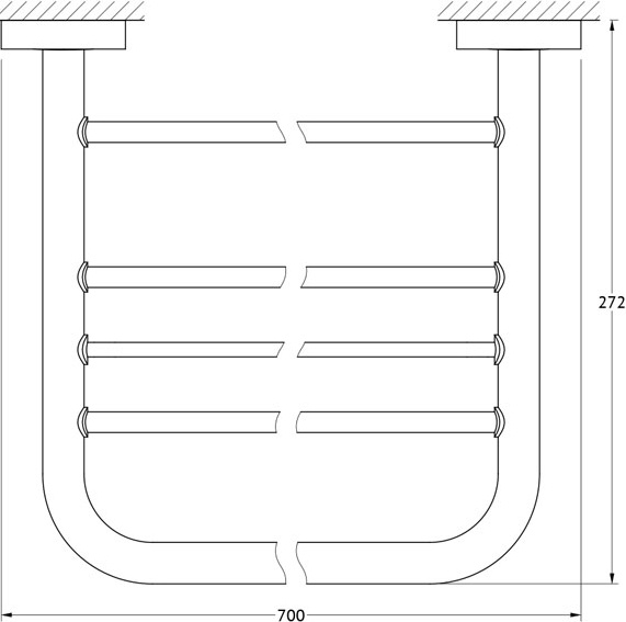 LUX 043 Полка для полотенец со штангой 70 cm FBS Luxia - Вид №1