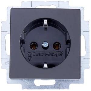 Розетка ABB BJB Basic 55 Шато с заземлением цвет чёрный 14303150 STLM-2191049