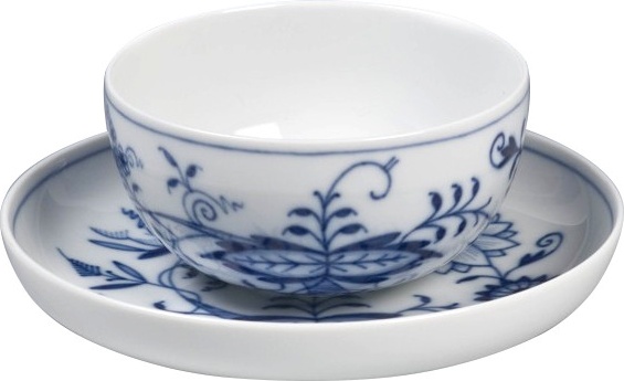 10532048 Meissen Чашка для зеленого чая с блюдцем Meissen "Луковый декор" 150 мл Фарфор 