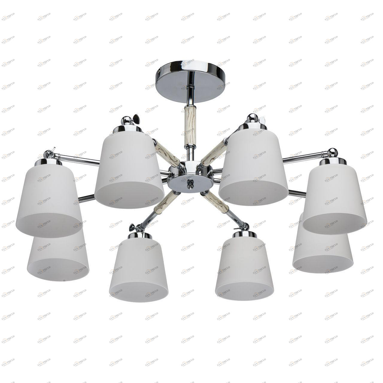 Люстра белая потолочная De Markt Форест 693012308 DE MARKT ДИЗАЙНЕРСКИЕ, ФОРЕСТ 00-3833617 Белый;хром 