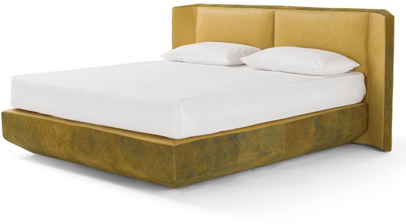 AMURA Двуспальная кровать из кожи с обитым изголовьем Panis sun-id-1513198 - Вид №1