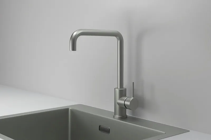 KS-7110, МАТОВАЯ СТАЛЬ, СМЕСИТЕЛЬ КУХОННЫЙ KITCHEN SPACE GRANULA 7110-ST128