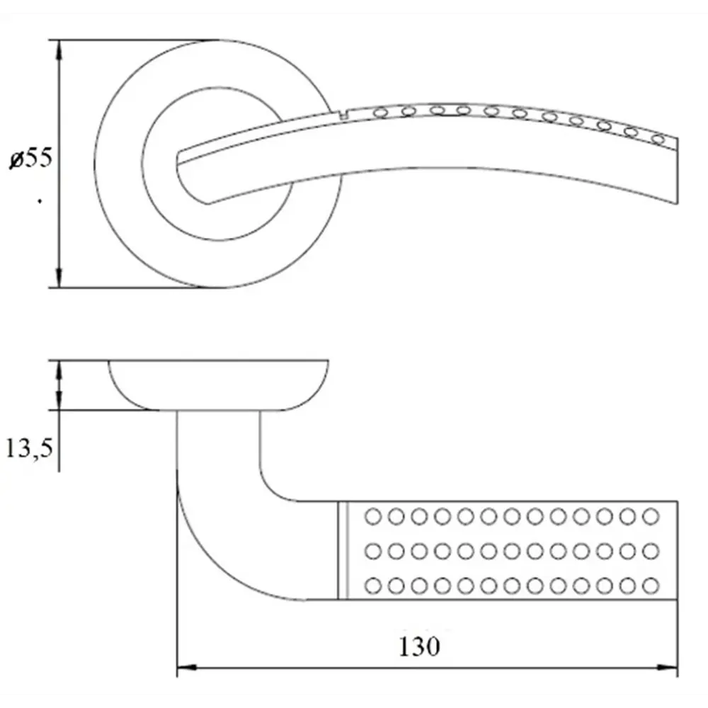 Дверные ручки LD-26 без запирания цвет матовый хром 85612395 STLM-2000898 Santreyd  - Вид №4