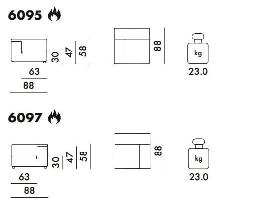 2-местный модульный съемный диван из искусственной кожи Kartell Plastics ARCH-00019820 - Вид №7