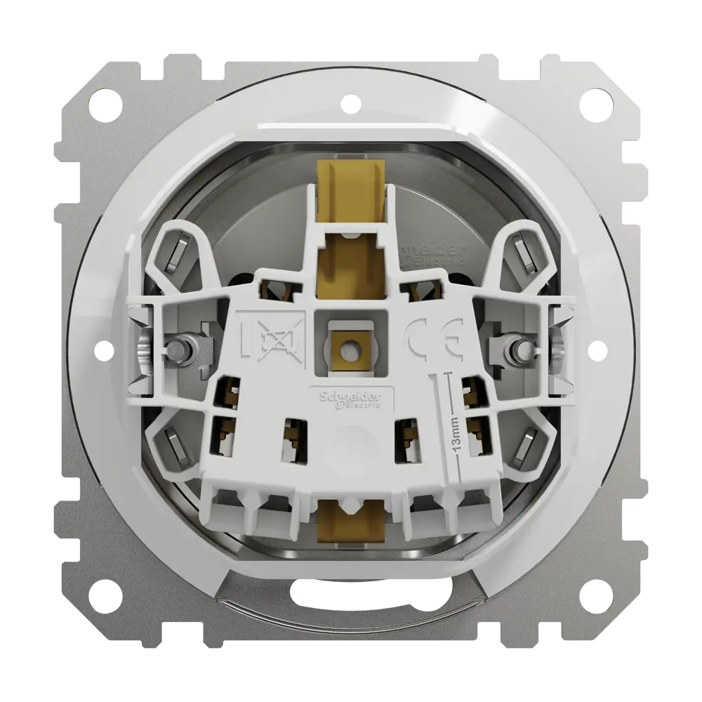 Розетка встраиваемая влагозащищенная Systeme Electric Sedna Design с крышкой IP44, цвет белый 84824550 STLM-2056800 - Вид №2