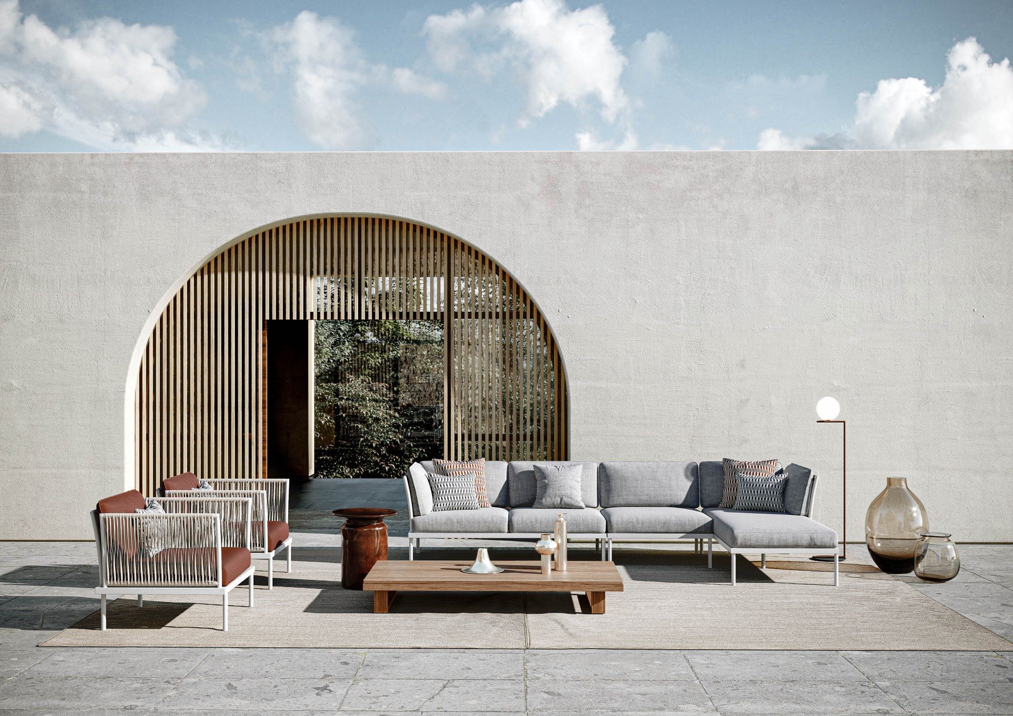 2-местный тканевый садовый диван Atmosphera ARCH-00049896 - Вид №1