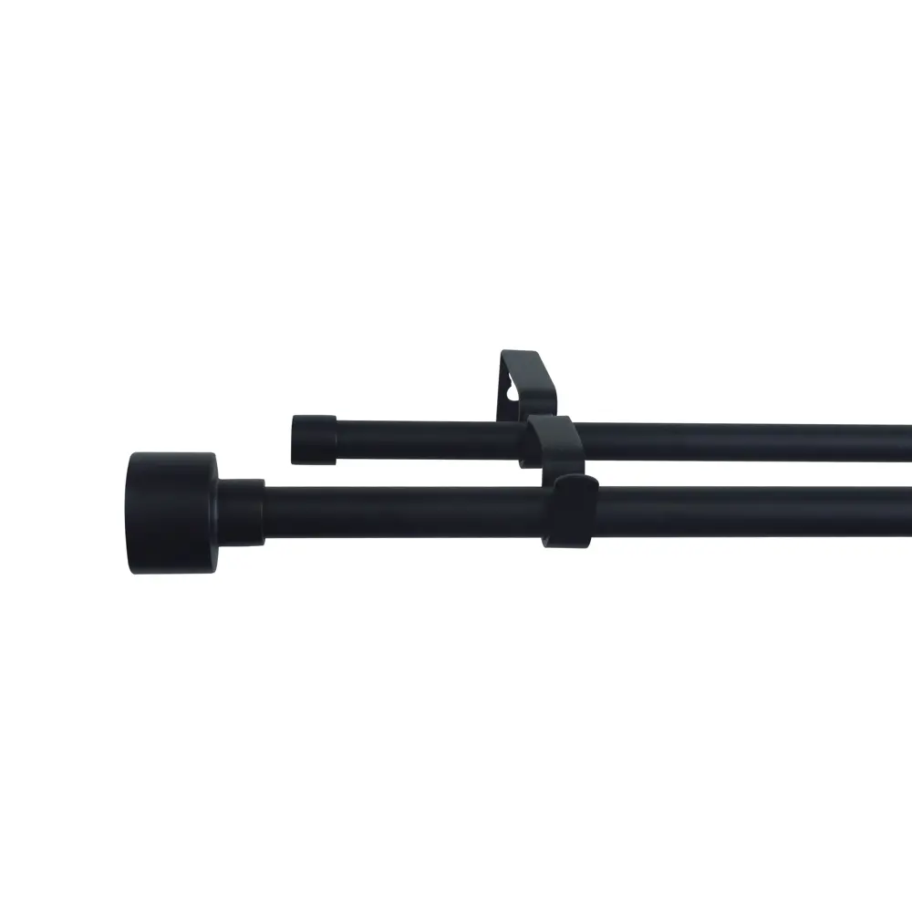 INSPIRE Duplo - двухрядный металлический карниз для штор 160-300 см черный 84407318 STLM-0049486
