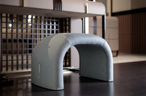 Прямоугольный пуф из ткани