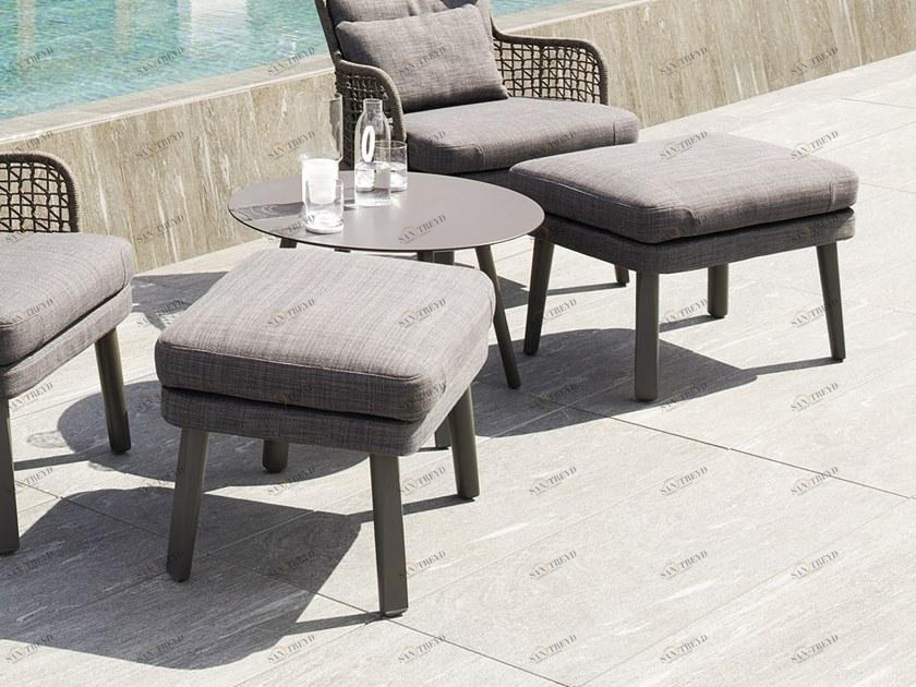 Varaschin Прямоугольный садовый пуф из ткани Emma 236p