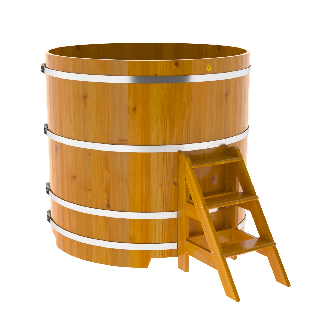 2235 Купель круглая из лиственницы Рустик d=1,50х1,4 натуральная Alyarus  - Вид №1