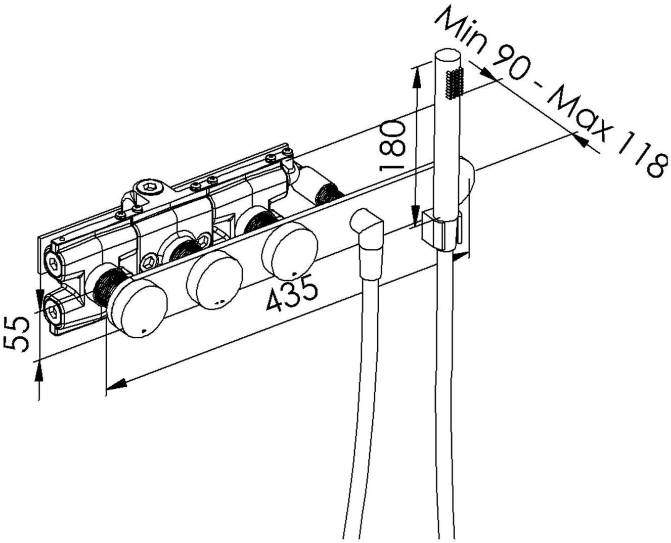 rvb Смеситель для душа с ручным душем Tune 4595.--.74 - Вид №1