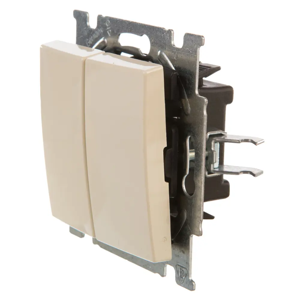 Выключатель встраиваемый ABB Basic 55 2 клавиши, цвет бежевый 13593562 STLM-2116513 Basic55 - Вид №2