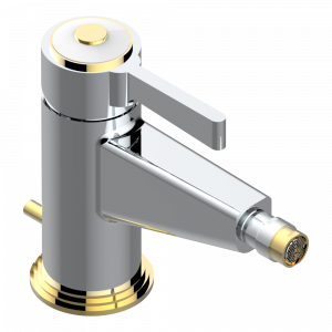 A7D-6504 Смеситель однорычажный для биде с донным клапаном Thg-paris Capucine фиолетовый с золотым декором Хром/золото