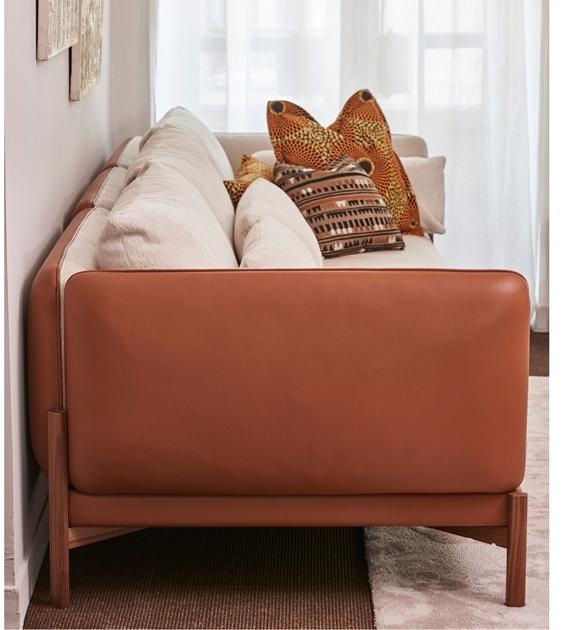 Duvivier Canapés Секционный модульный диван со съемным чехлом из кожи и ткани Jules sun-id-1419420 - Вид №2