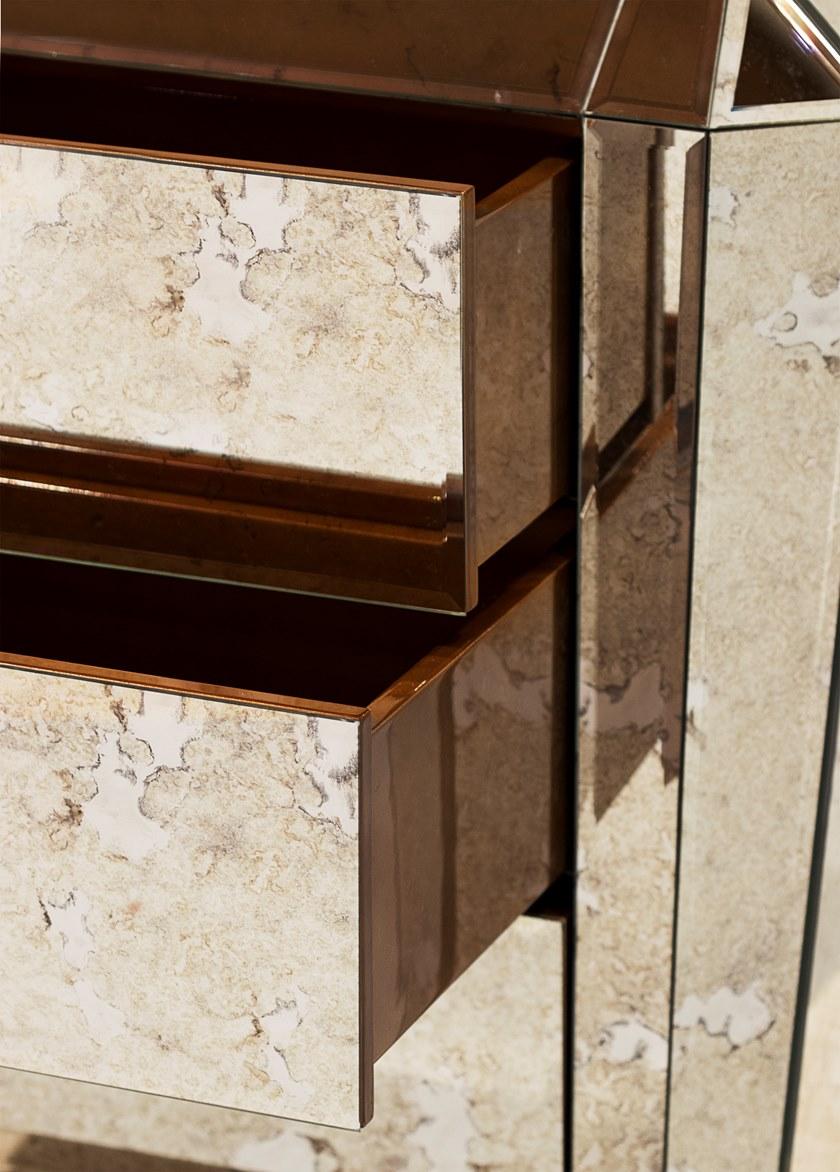 KOKET Прямоугольная прикроватная тумба из зеркального стекла с ящиками Tamara sun-id-1374818 - Вид №4