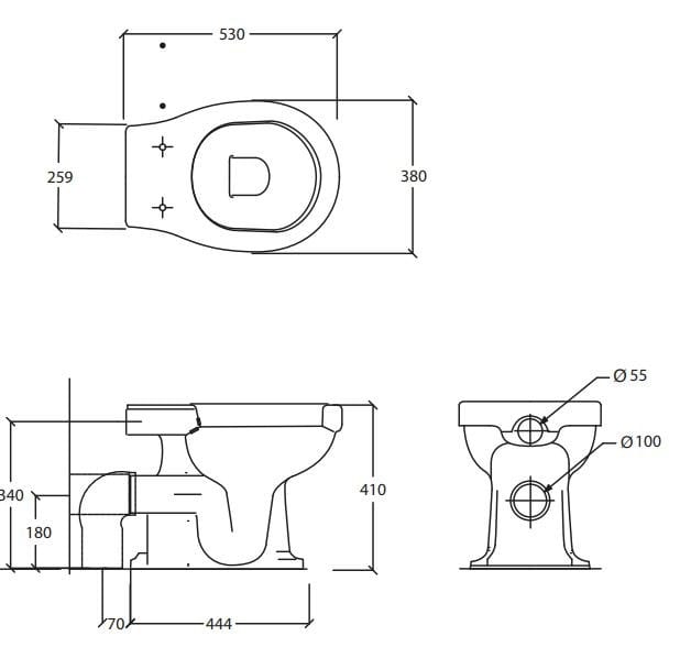 Напольная внешняя кассета керамический туалет Park Avenue Bryant ARCH-00097219 - Вид №3