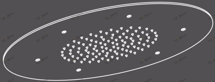 Radomonte Встраиваемая в потолок лейка дождевого душа из нержавеющей стали  Pia9 