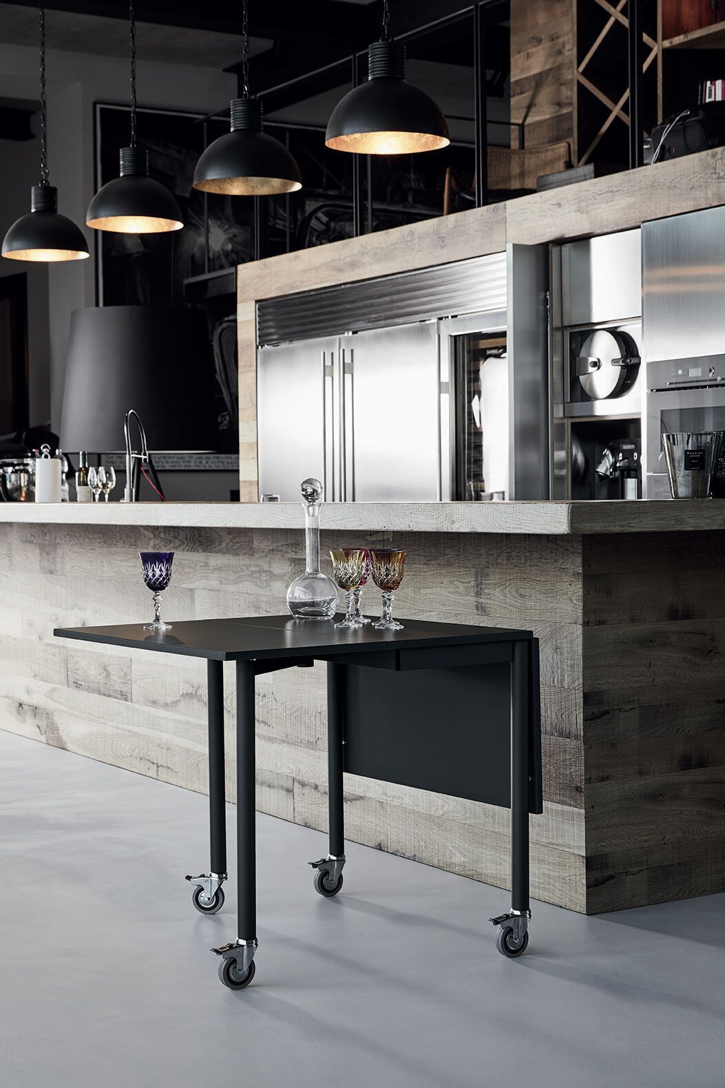 Раздвижной стол из меламина с колесами Bontempi Casa FLASH ARCH-00111741