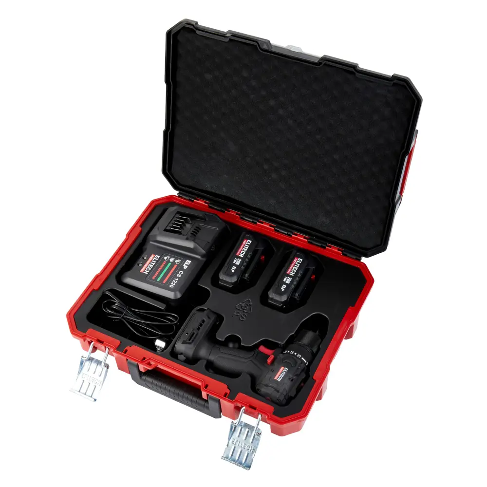 Аккумуляторная дрель-шуруповерт ELITECH HD CD20SL2 с двумя батареями 89391479 STLM-1541489 - Вид №1