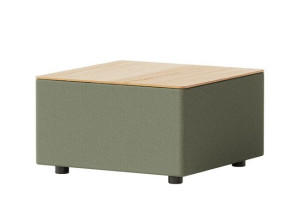 Низкая ткань квадратный журнальный столик с деревянной столешницей