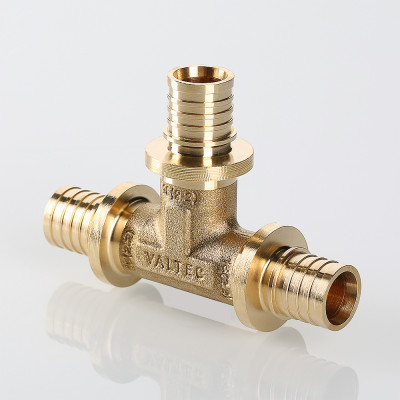 VTm.431.BG.251616 Фитинг аксиальный универсальный – тройник надвижной Valtec 25 (3,5) мм х 16 (2,2) мм х 16 (2,2) мм  - Вид №1