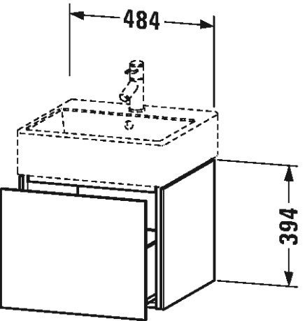 LC617400909 L-Cube Тумбочка подвесная Светло-голубой матовый декор Duravit - Вид №1