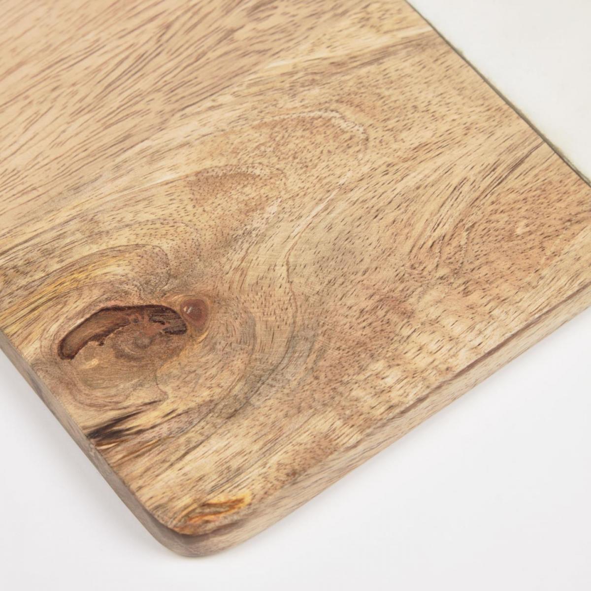 106393 Разделочная доска из зеленого и белого мрамора и дерева La Forma Wilmina 