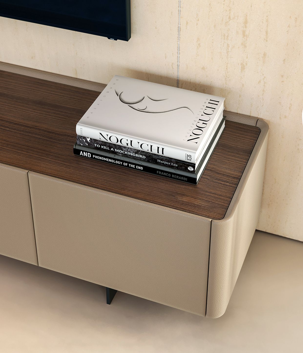 Низкий кожаный ТВ-шкаф с распашными дверцами EFORMA ALMA ARCH-00103670 - Вид №2