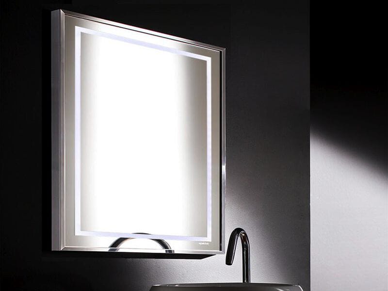 Квадратное настенное зеркало с рамкой Spekkio Inox LED ARCH-00072888