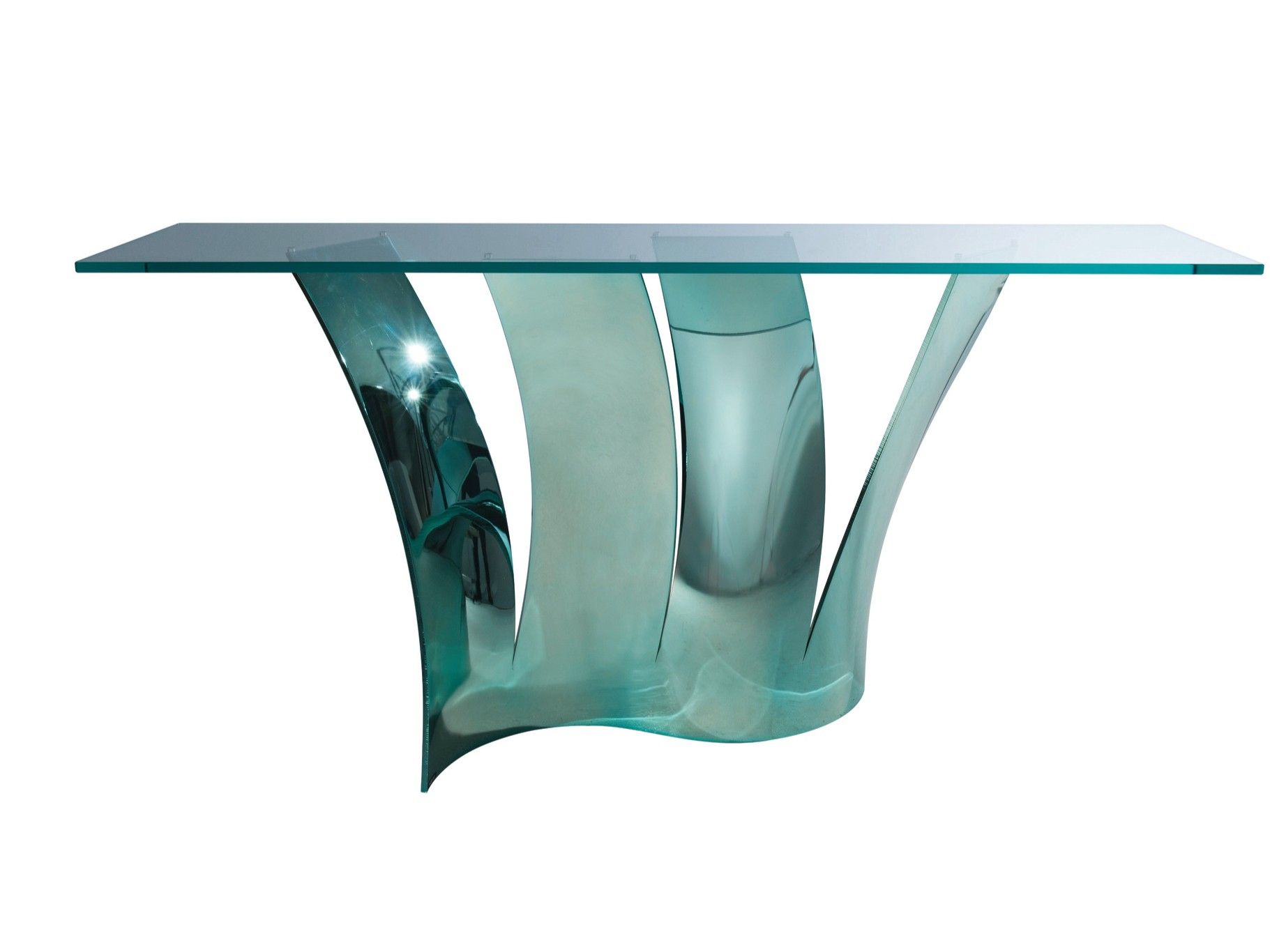 Прямоугольная консоль из стали и стекла ROCHE BOBOIS Voiles ARCH-00073349 - Вид №1