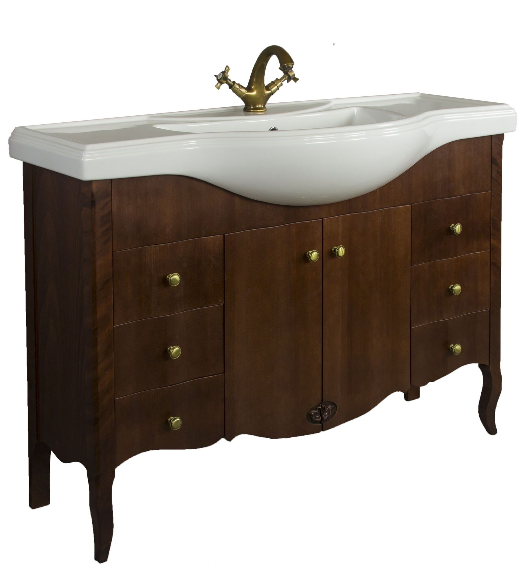 Тумба PERLA 120 арт. TS7120-КО Красный Орех Tessoro TS7120KO - Вид №1