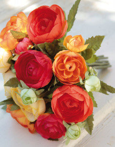 3632 306 a3 Искусственный куст ранункулюса, 20 см, Ø 20 см, желто-оранжевый H-andreas