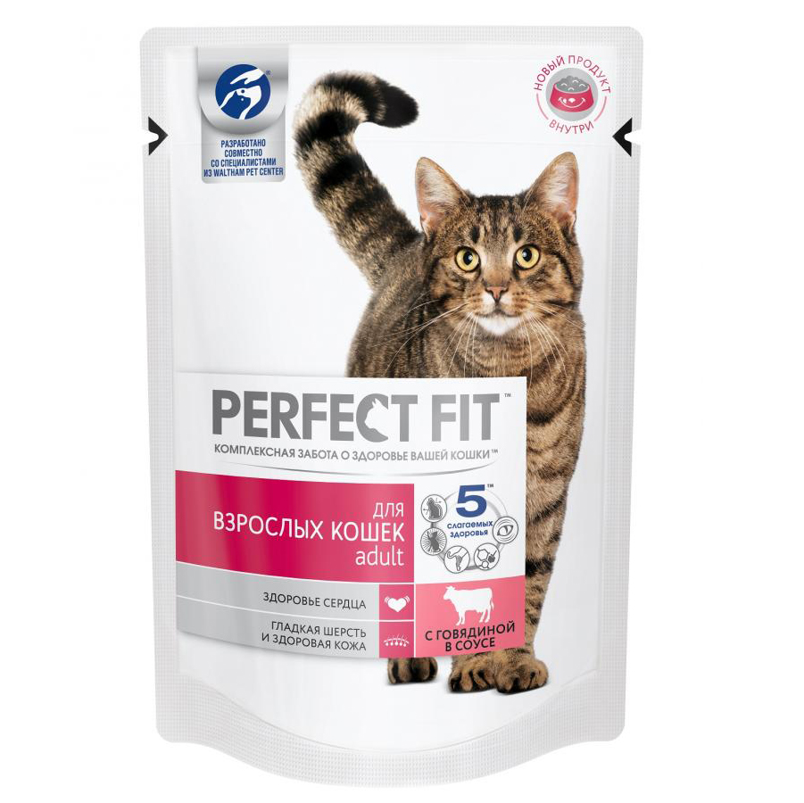 ПР0041509 Корм для кошек говядина конс. пауч Perfect Fit 