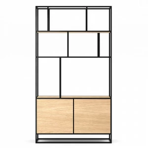 Стеллаж черный, светлый дуб Makella new black INTELLIGENT DESIGN СТЕЛЛАЖ MAKELLA 260788 Бежевый;черный