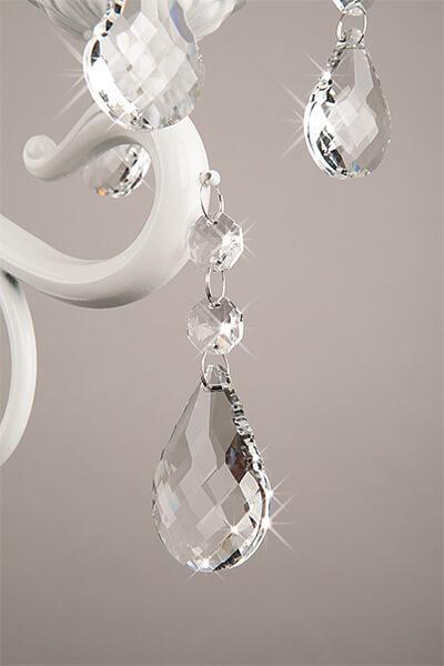 Бра металлическое с хрустальными подвесками белое Bogates 701/1 BOGATES СВЕЧА 00-3927981 Белый  - Вид №2