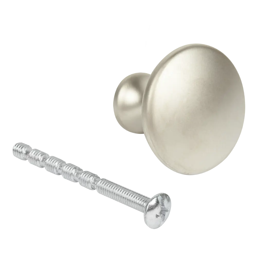 Мебельная ручка-кнопка 161 25x30 мм цвет матовый никель Jet STLM-2146747 - Вид №2