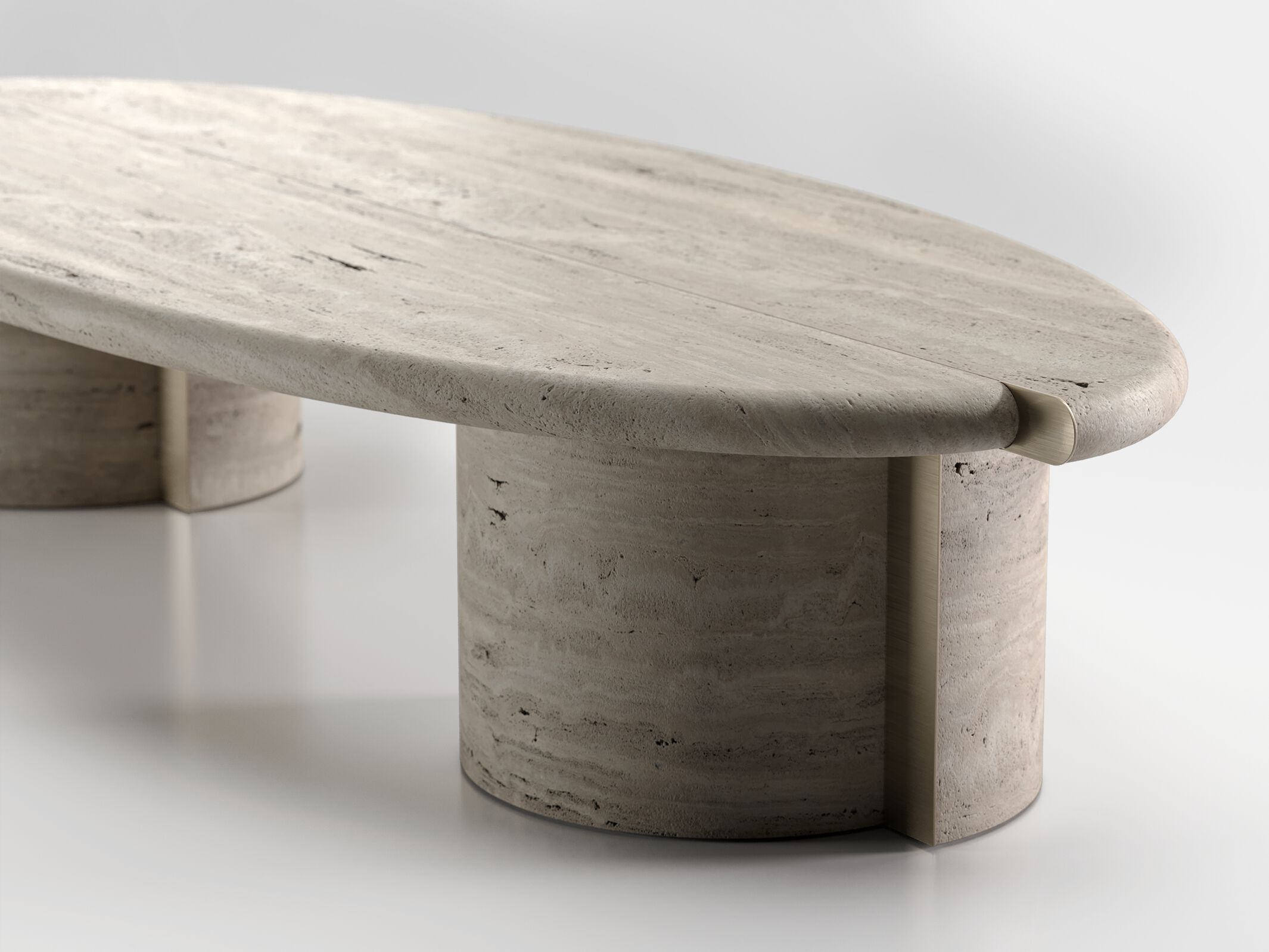 Каменный овальный низкий журнальный столик Secolo TAYMA X ARCH-00117043 - Вид №1