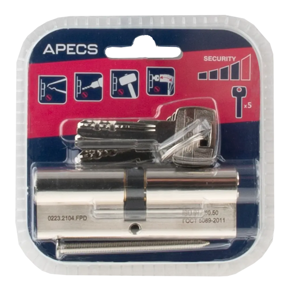 APECS Pro LM-90-NI Цилиндровый механизм для металлических дверей 84168116 SM STLM-0046701 - Вид №2