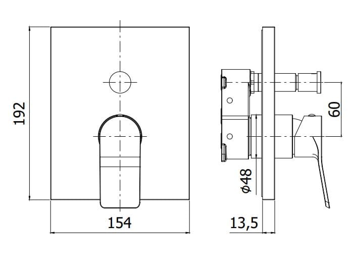 Встраиваемый смеситель для душа с пластиной RUBINETTERIA PAFFONI Tilt ARCH-00101888 - Вид №2
