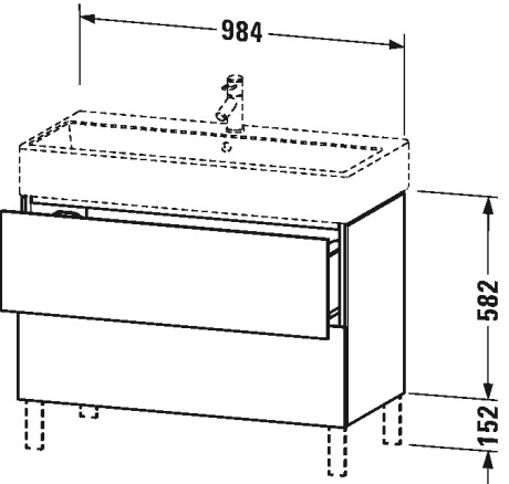 LC677804040 L-Cube Тумбочка напольная Черный глянцевый лак Duravit - Вид №1