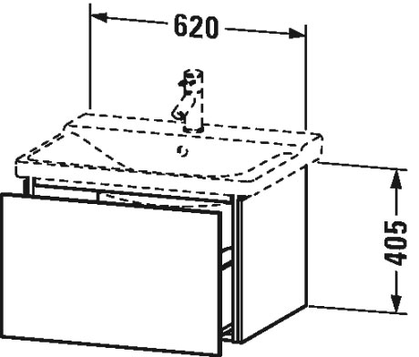 LC614401111 Тумбочка подвесная L-Cube #LC6144 620 x 481 мм Кашемировый дуб Duravit - Вид №1