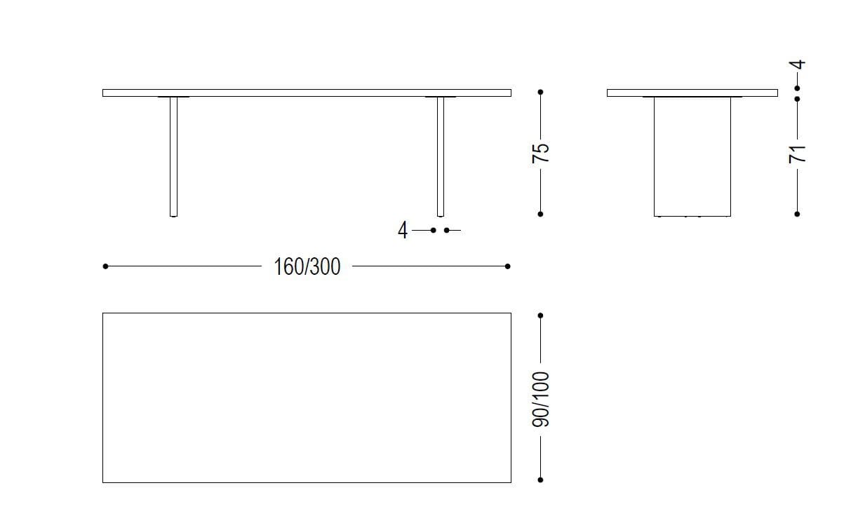 Прямоугольный стол из массива дерева Riva 1920 ReWood ARCH-00075494 - Вид №4