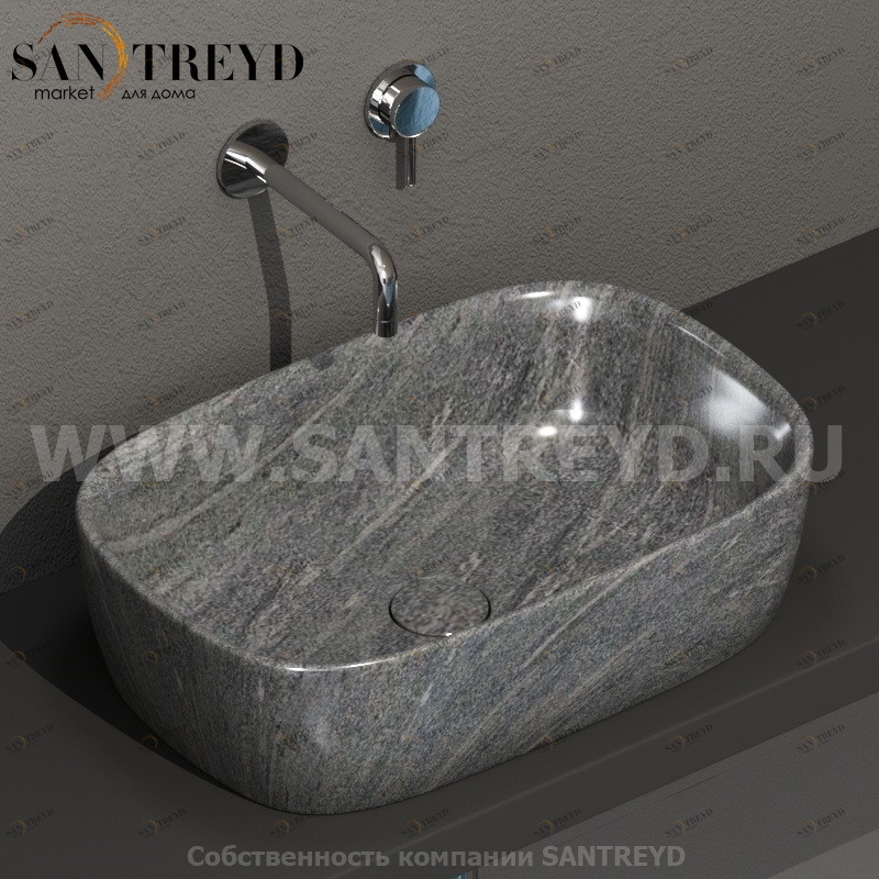 GE044SG Накладная раковина на столешницу  прямоугольная Ceramica Globo GENESIS