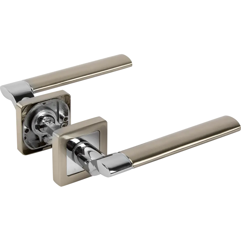 Ручка дверная на розетке Galaxy XM SN/CP3, цвет хром FUARO STLM-2100561 - Вид №1