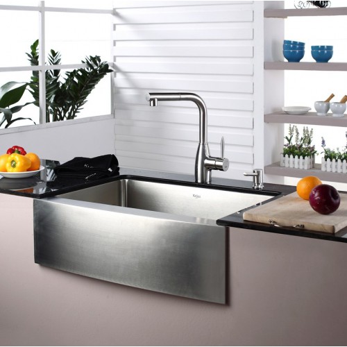 KHF200-30-KPF2140-KSD30SN Накладная раковина на столешницу  прямоугольная Krausru  - Вид №1