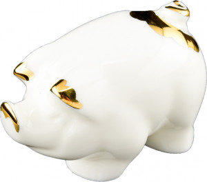 89093 Императорский фарфоровый завод Скульптура "Кабан" "Знаки зодиака" (золотой) Фарфор костяной