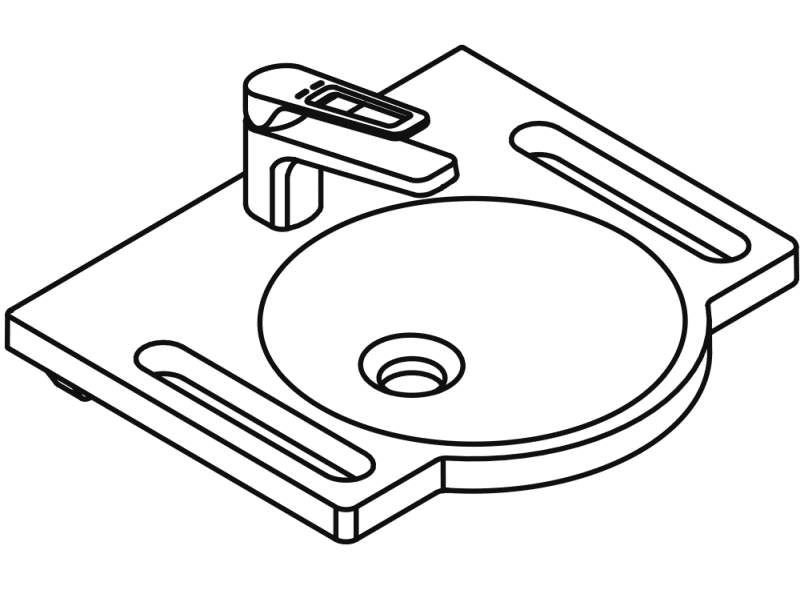 950.19.023 Комплект умывальника и смесителя HEWI Waschtische  - Вид №2