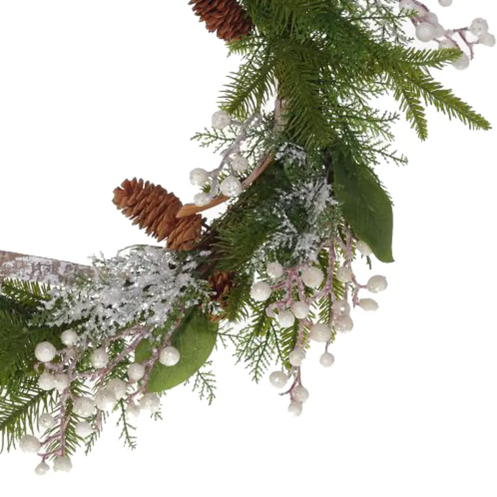 Венок декоративный с белым декором 61x10x61 см Santreyd STLM-2061420 - Вид №1